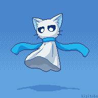 artist:mzkshkr cat floating ghost meta:gif scarf // 192x192 // 66KB