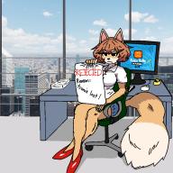 artist:furanon canine character:bully female fox meta:anthrofoo // 800x800 // 393KB